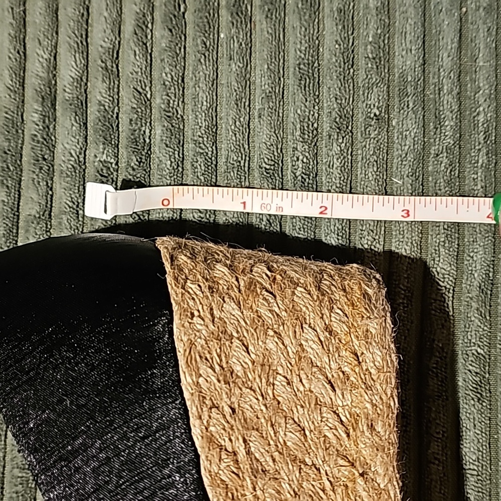 Joan & David Bettini black satin peep toe espadrille wedge. Size 9. - Picture 10 of 10